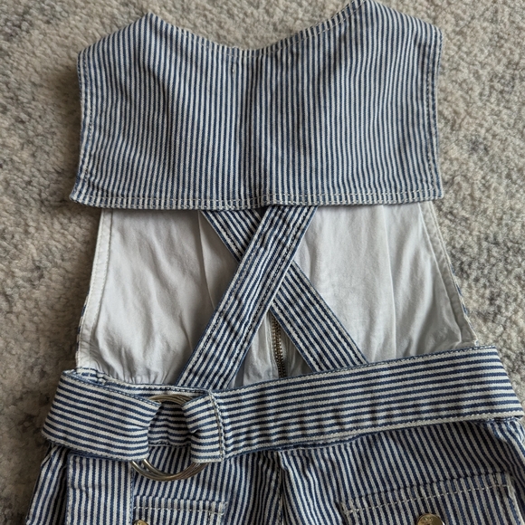 Chloé authentic toddler girl romper wide legged striped denim 2T - Picture 2 of 10